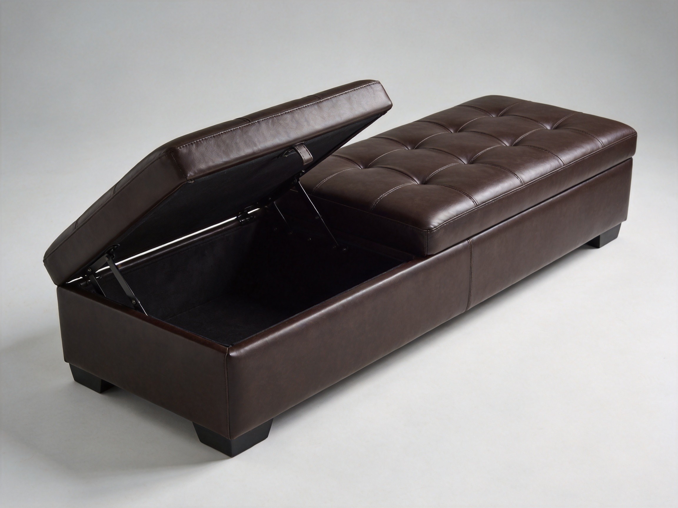 Faux Leather Storage Ottoman Bench