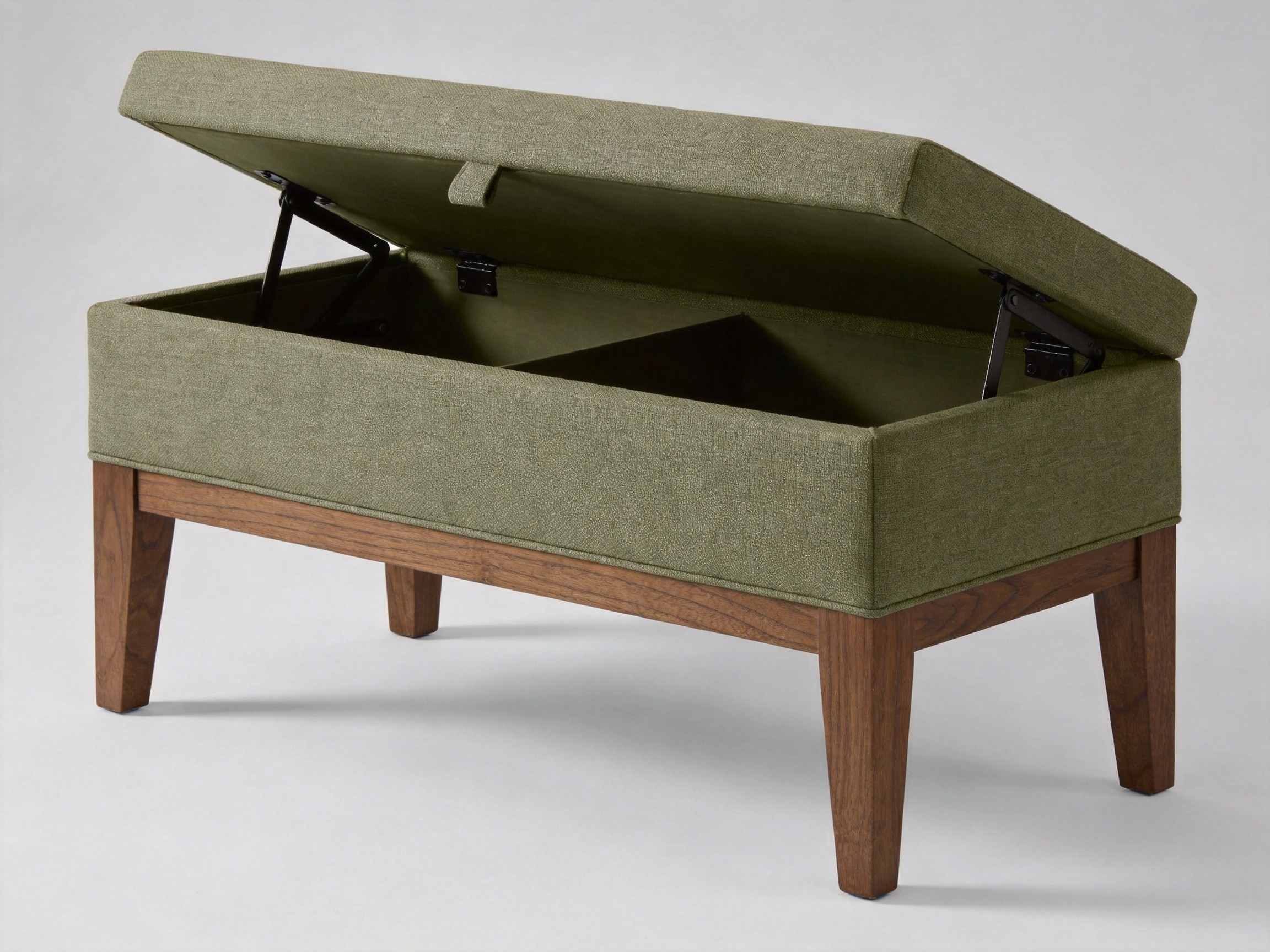 Sage Green Rectangular Fabric Storage Ottoman